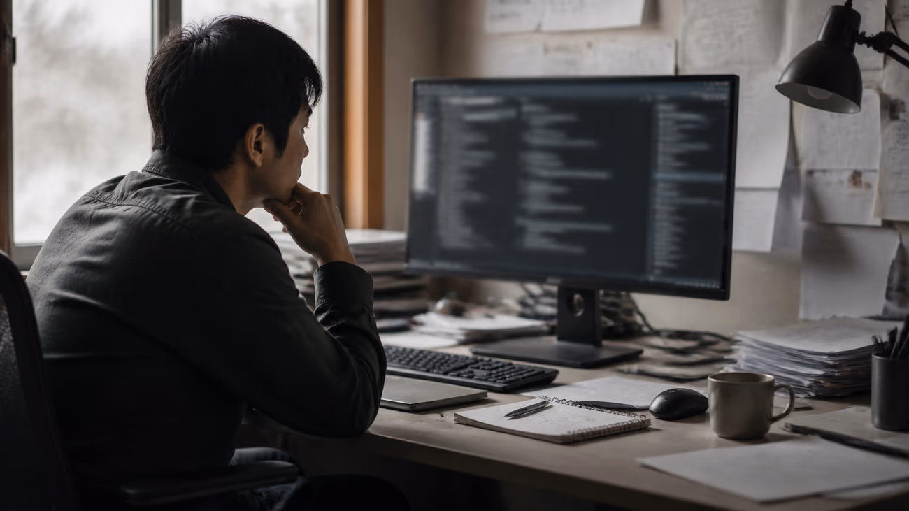 individual reviewing dark web resources at a desk